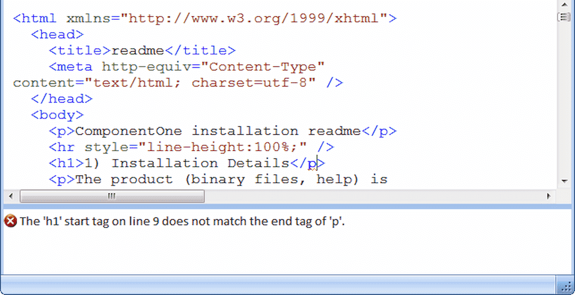 Winforms Xhtml Editor Validation