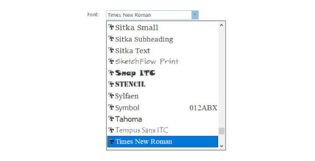 WinForms FontPicker