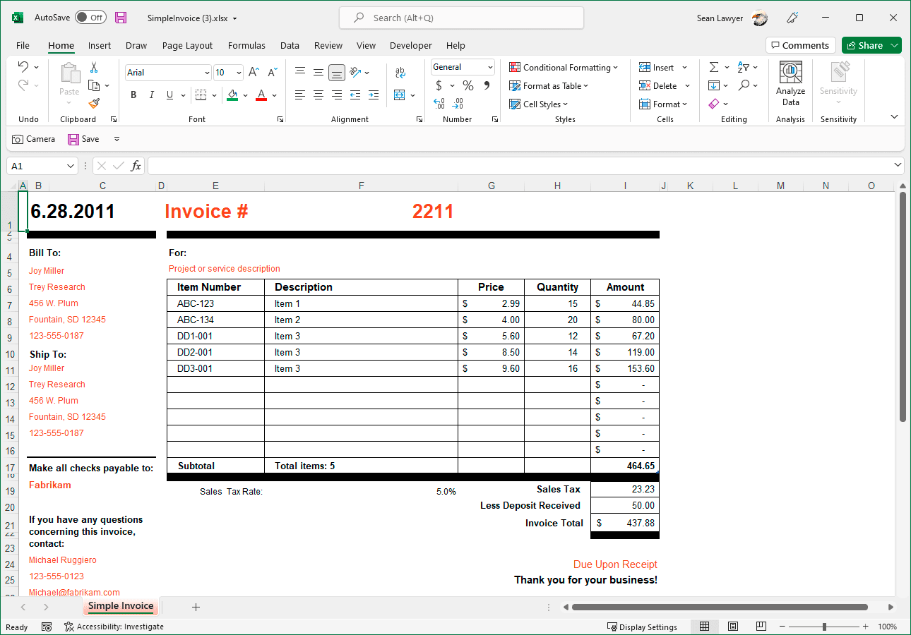 Generate Invoice Forms using a C# .NET Excel API