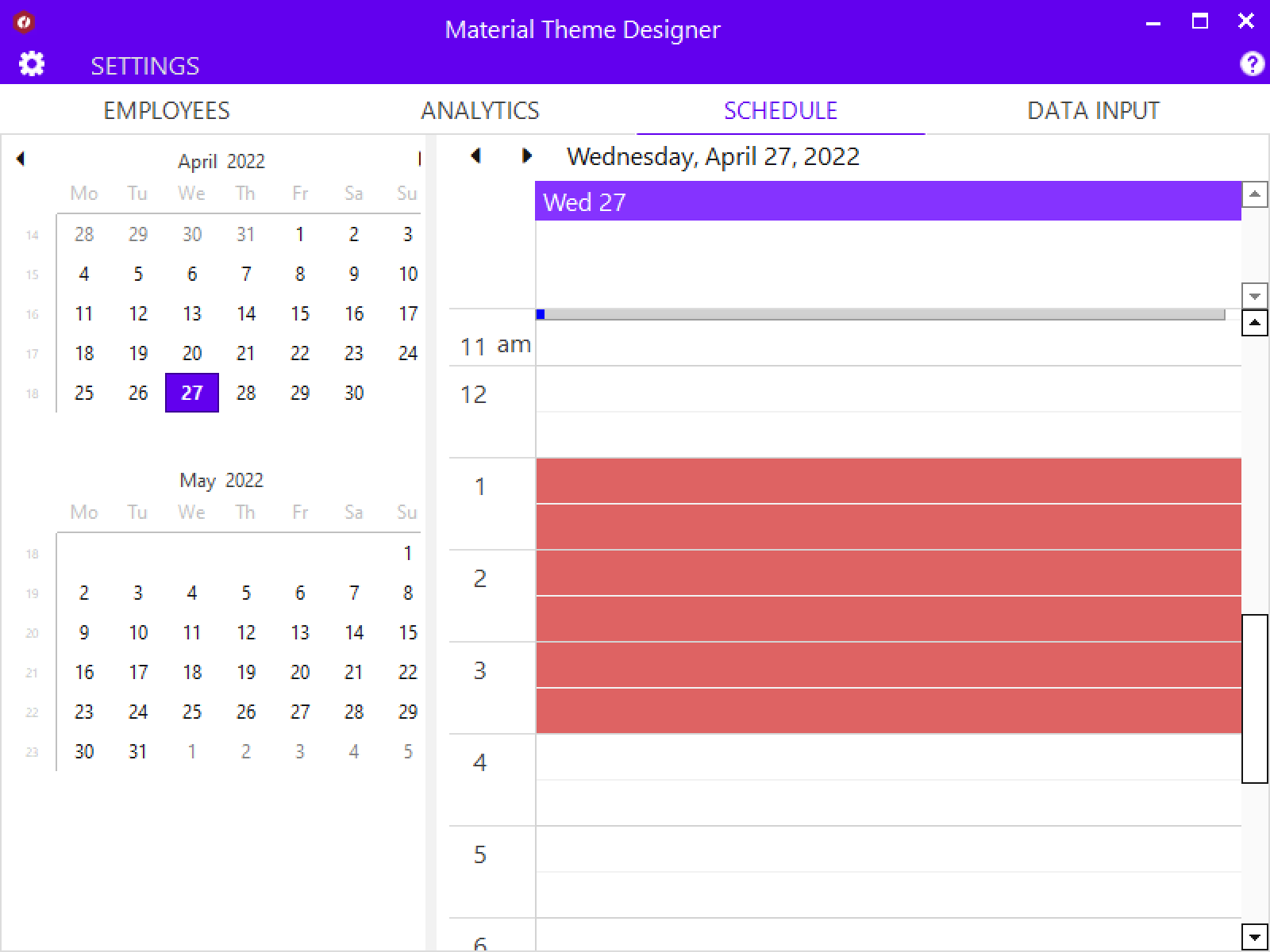 WinForms Scheduler Material Theme