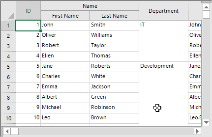 .NET Spreadsheet Merged Cells