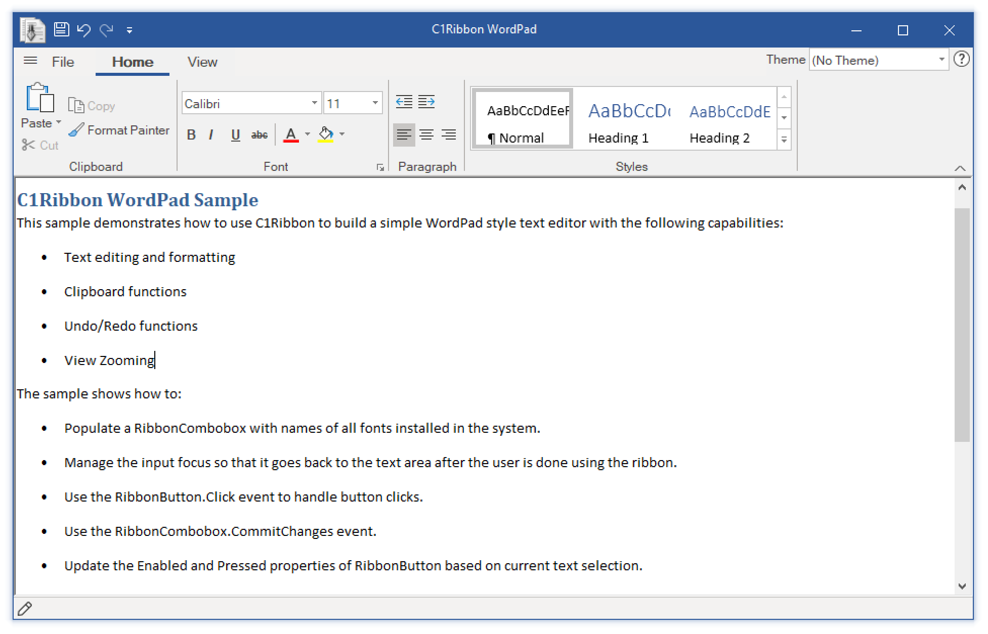 WinForms Ribbon