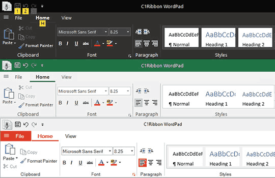 WinForms Ribbon Themes