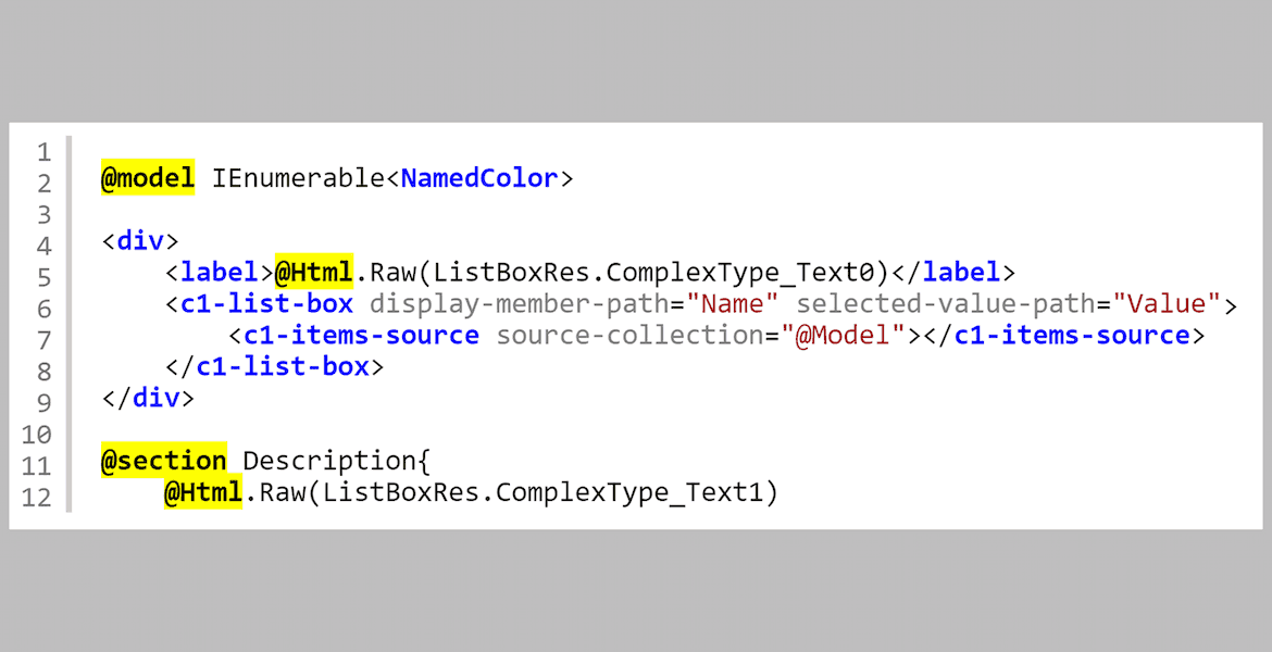 ASP.NET MVC Databound ListBox Control