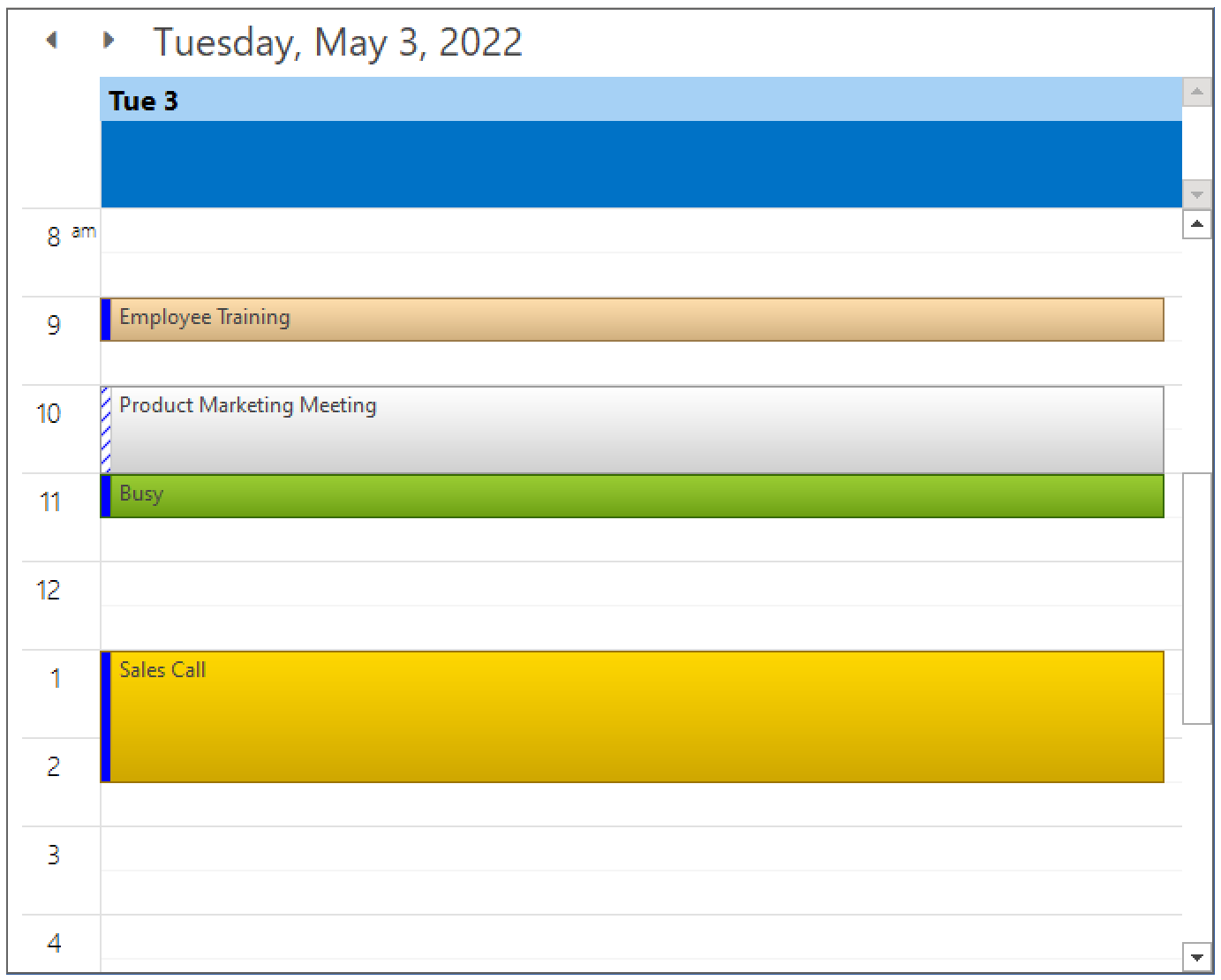 WinForms Scheduler Day View