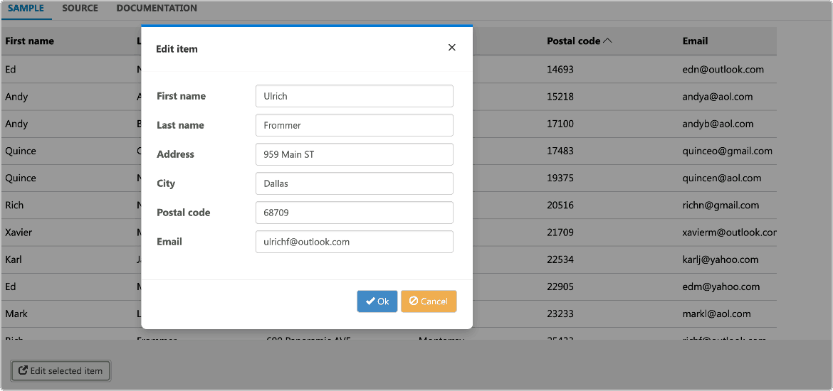 FlexGrid Editing Form