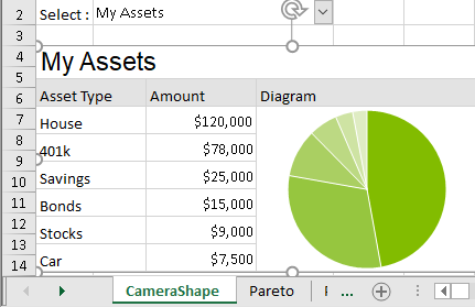 WinForms Spreadsheet Enhanced Camera Shape