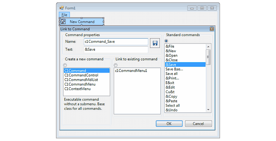 WinForms Menu Designer