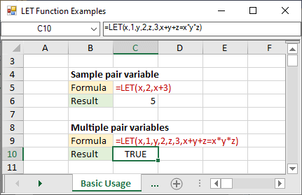 .NET Spreadsheet LET Function