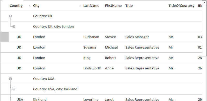 WinForms Datagrid Tree