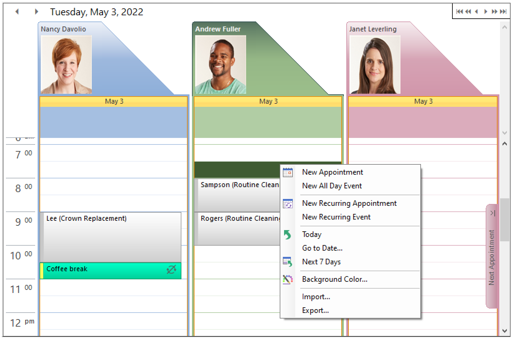 WinForms Schedule Grouping