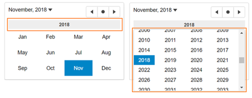 Wijmo Year Picker in Calendar
