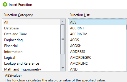 WPF Spreadsheet 350+ Built-in Functions