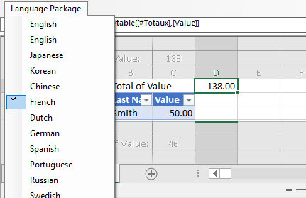 .NET Spreadsheet Language Packs