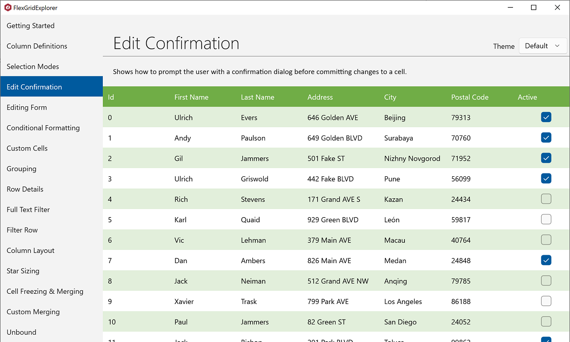 WinUI FlexGrid Explorer