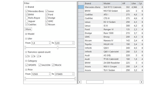 WinForms Filter Data Types