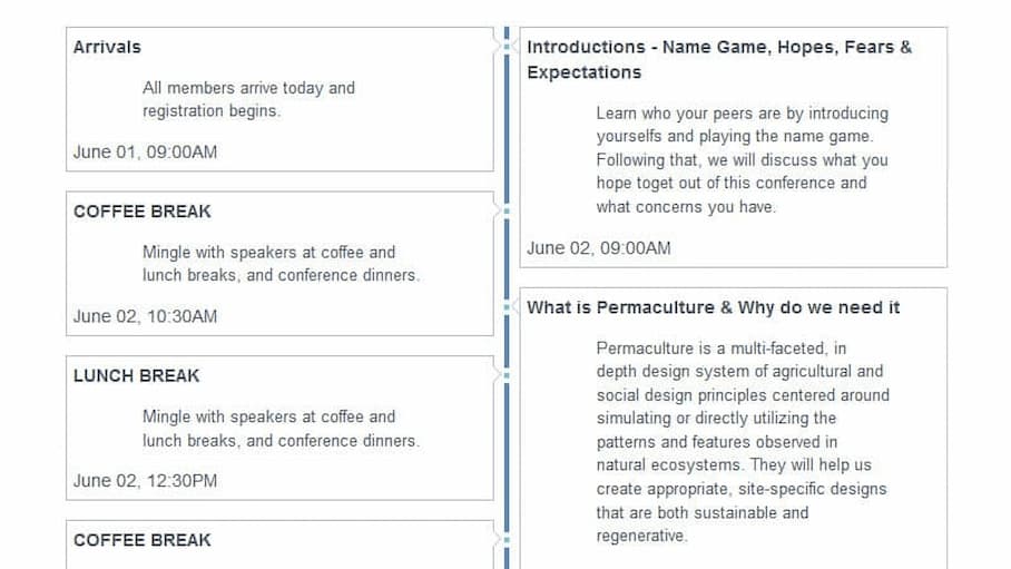 JavaScript Data Presentation Timeline Grouping