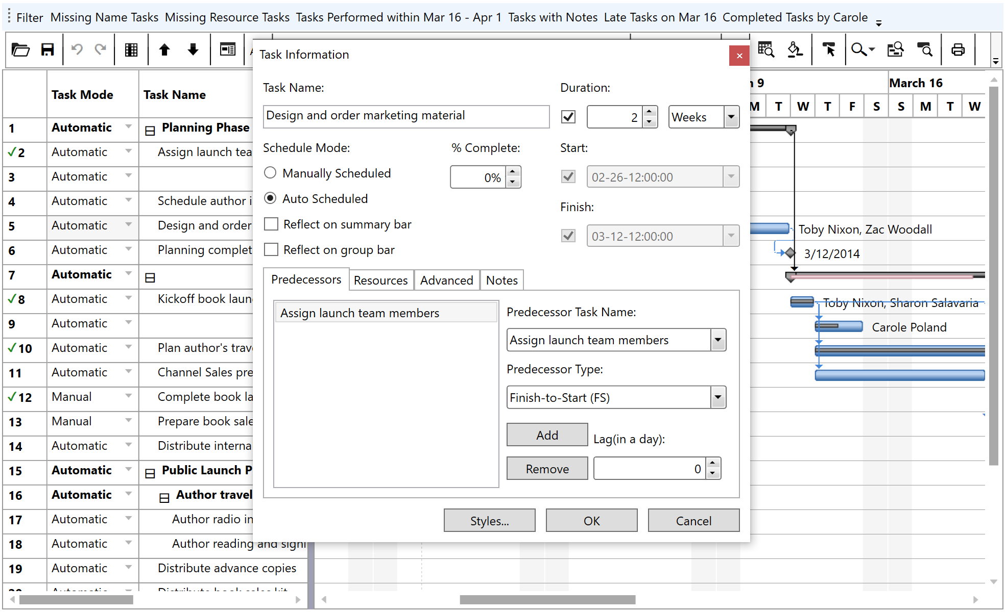 WPF Gantt View Control