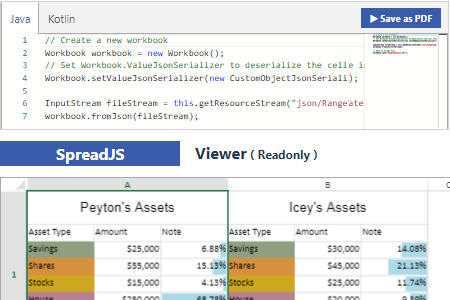 SpreadJS Feature Support