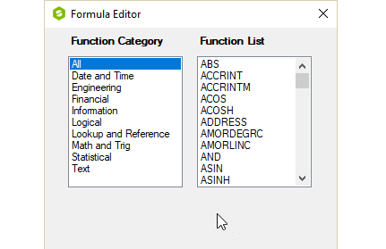 WinForms Spreadsheet 500+ Built-In Functions