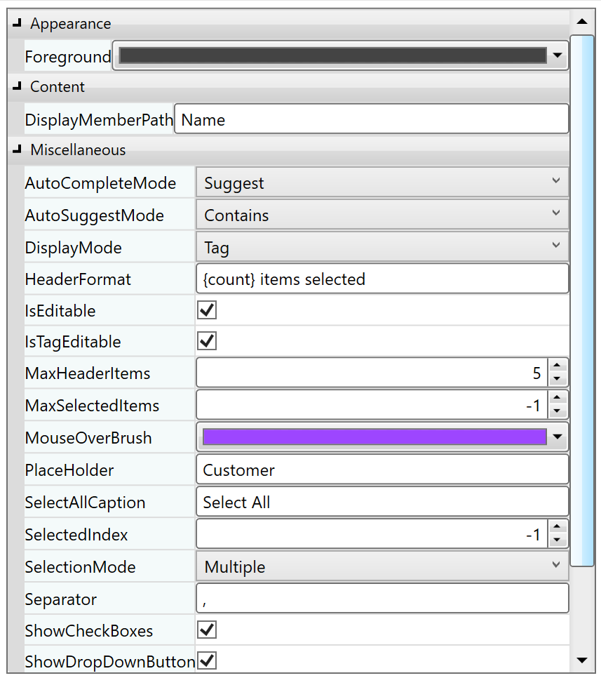 WPF PropertyGrid Control