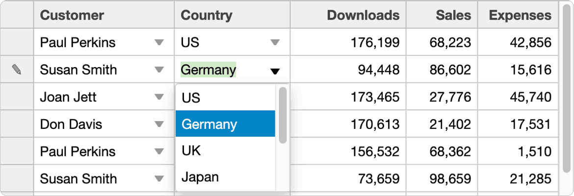 JavaScript DataMaps for Custom Cells Within FlexGrid