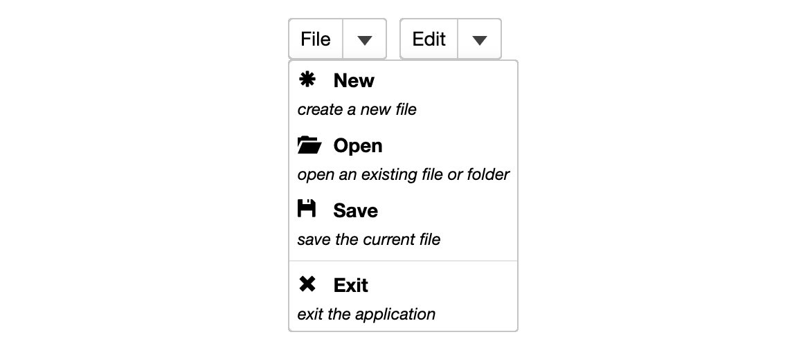 Selectable Menu for JavaScript Applications