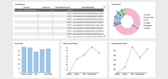 Google Analytics dashboard