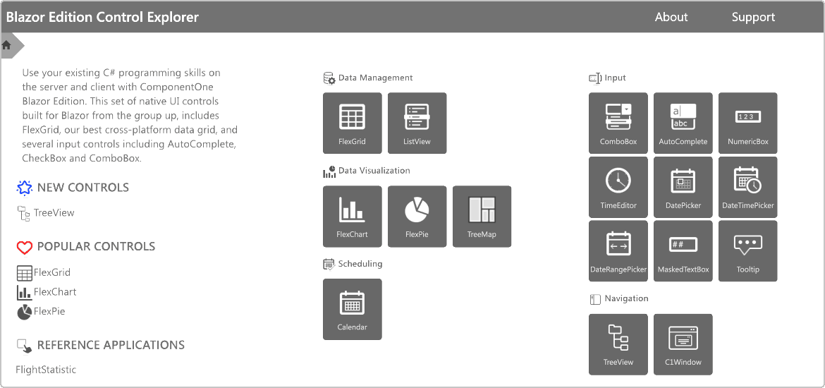 Blazor Control Explorer (Server)