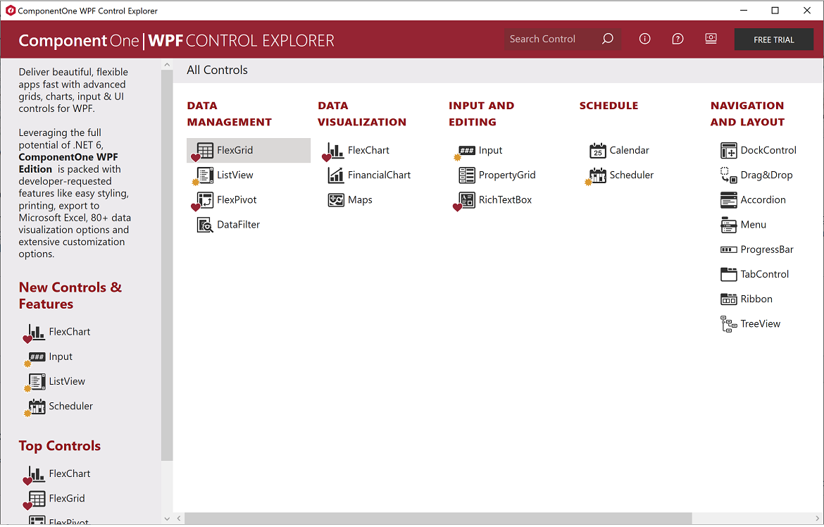 WPF Control Explorer Demo