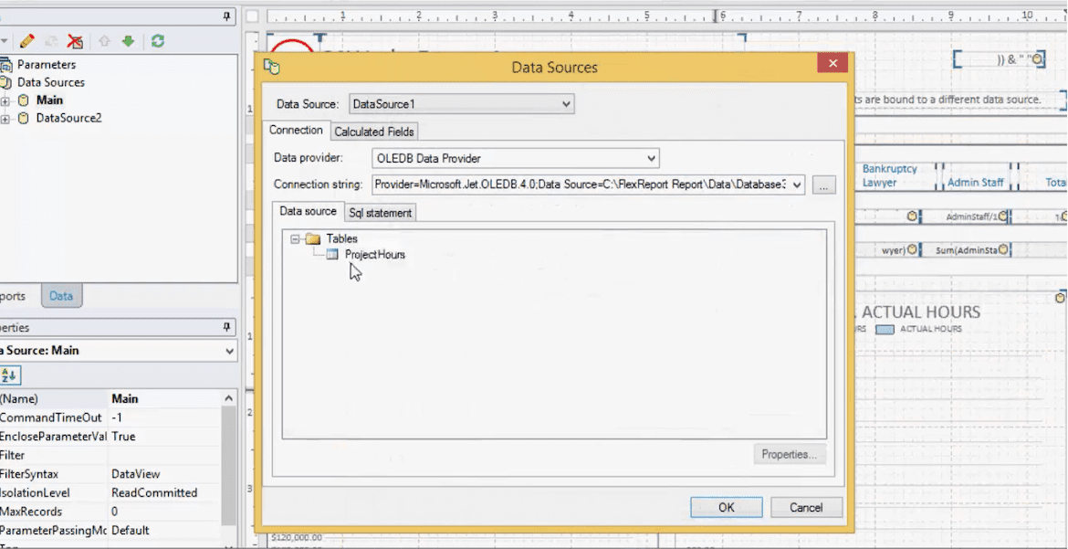 FlexReport Designer Data Sources