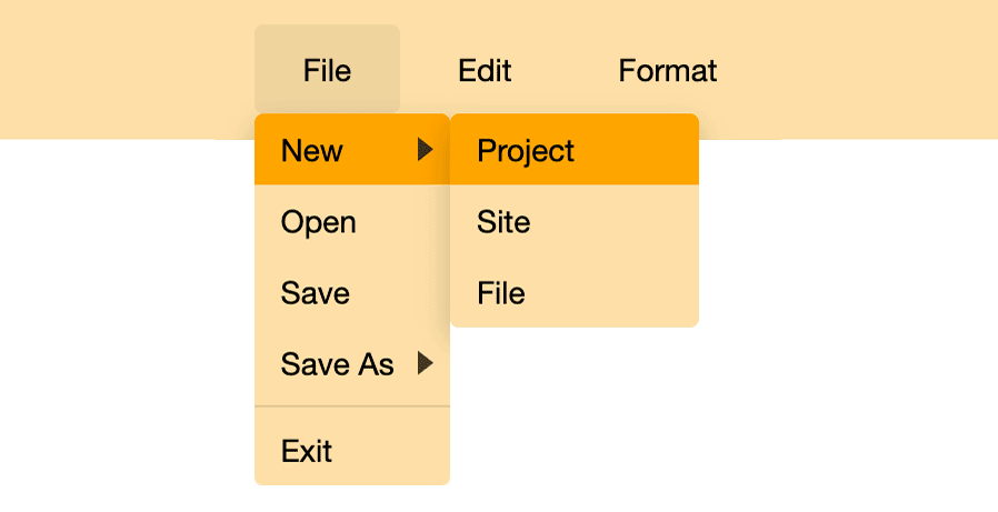 Submenus for JavaScript Components