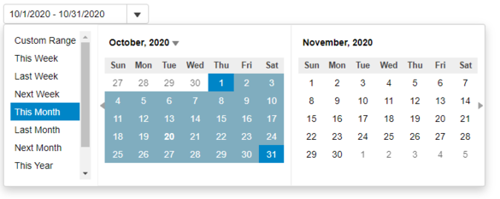 Wijmo Date Range Picker